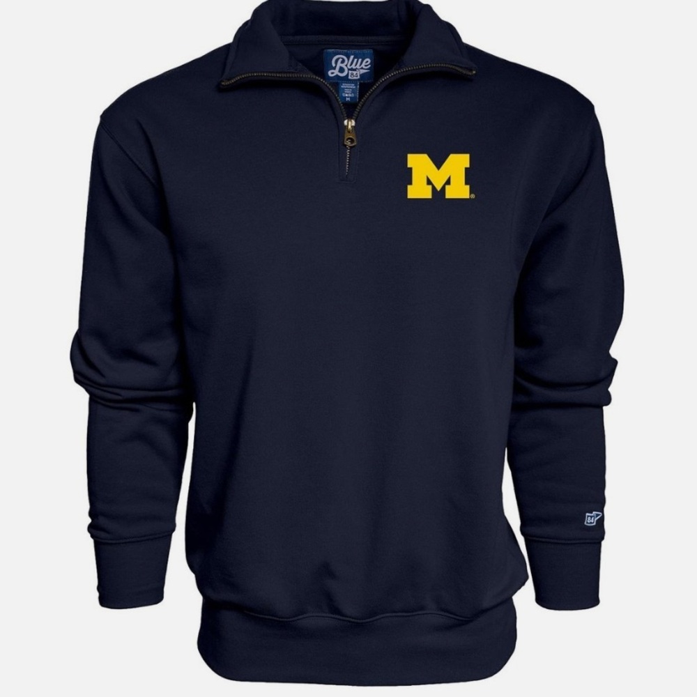 University of Michigan Navy Quarter-Zip Sweatshirt